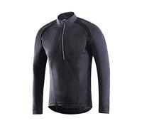 Dooy Men's Cycling Bike Jersey Short Sleeves Biking Running Shirts 3+1 Pockets, Breathable Quick Dry MTB Shirt (Dark Black, L)