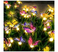 DooYard Solar Garden Lights 2 Pack, Upgraded Swaying Butterfly Light,Outdoor Light, Decorative Lights Yard Patio Pathway Decoration, Larger