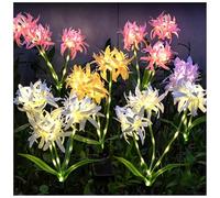 DooYard Solar Spider Lily Flower Lights Outdoor Waterproof 2 Pack, Glowing Flowers & Stems Garden Lights with Upgraded Solar Panel, Decorative Lights for Lawn Patio Yard Decor, Gift for Mom (2 Pack)