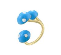 Dopamine Colored Enamel Oil Drop Adjustable Mushroom Shaped Ring Sweet And Cute 1 Piece(Blue)