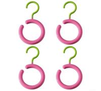 Dopamine Hook Hanger with 4 Rotatable Hooks for Storage and Display of Scarves Hats and Bags, Functional Rack Designed for Home Organization (green+pink)
