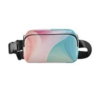 Dopamine Macaron Colorful Lines Stylish Crossbody Bag Waist Packs for Men Women Multipurpose Sling Chest Bag with Adjustable Strap for Shopping Sports Work