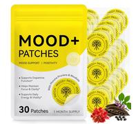 Dopamine Patches, 30 Vegan Mood Support Patch-ES, Improve Well-Being & Keep Focused, Happy & Sharp, Natural Plant-Based Formula Dopamine Patches for Men Women