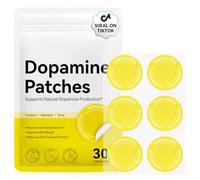 Dopamine Patches | Mood Boost & Positivity Support | 30 Vegan Skin Kind Dopamine Happy Patch for Daily Mental Wellness, Plant-Based Formula, Supports Dopamine & Serotonin Balance for Men and Women