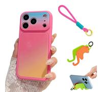 Dopamine Phone Case, Summer Vibe Dopamine Color Block Phone Case for iPhone 17/16/15/14 Pro Max, Color Pop Phone Cases with Cute Lanyards and Stands (B-05,for iPhone14 ProMax)
