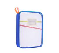 Dopamine Test Paper Storage Bag A4 3 Layer Zipper Mesh Bags Thickened Multifunctional Stationery Organizer(Blue)