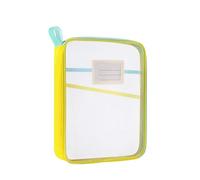 Dopamine Test Paper Storage Bag A4 3 Layer Zipper Mesh Bags Thickened Multifunctional Stationery Organizer(Yellow)