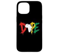 Dope Africa Map Pan African Colors Juneteenth Case for iPhone 15