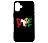 Dope Africa Map Pan African Colors Juneteenth Case for iPhone 16 Plus