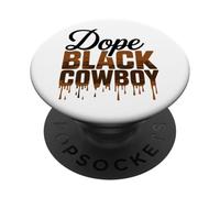 Dope Black Cowboy Melanin Black African Rodeo Cowboy PopSockets Adhesive PopGrip