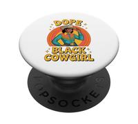 Dope Black Cowgirl Western Rodeo Melanin Country Women PopSockets Adhesive PopGrip