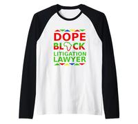 Dope Black Litigation Lawyer Proud Black Attorney Career Raglan Baseball Tee