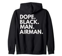 Dope Black Man Airman African American Pride Zip Hoodie