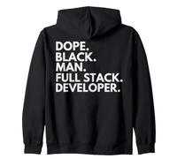 Dope Black Man Full Stack Developer African American Pride Zip Hoodie
