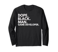 Dope Black Man Game Developer African American Pride Long Sleeve T-Shirt