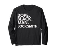 Dope Black Man Locksmith African American Pride Long Sleeve T-Shirt
