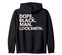 Dope Black Man Locksmith African American Pride Zip Hoodie