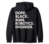 Dope Black Man Robotics Engineer African American Pride Zip Hoodie