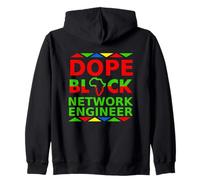 Dope Black Network Engineer Proud Black Professional Career Zip Hoodie