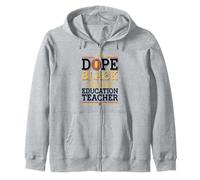 Dope Black Special Education Teacher Pride Zip Hoodie