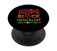 Dope Black Ukulelist African American Ukulele Player Music PopSockets Adhesive PopGrip