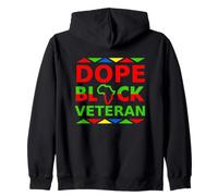 Dope Black Veteran Proud Black Military Career Veteran Day Zip Hoodie