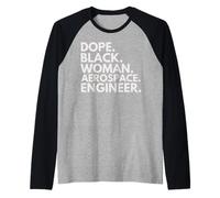 Dope Black Woman Aerospace Engineer African American Pride Raglan Baseball Tee
