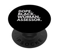 Dope Black Woman Assessor Empowered Professional PopSockets Adhesive PopGrip