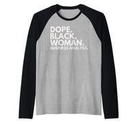 Dope Black Woman Business Analyst Empowered Professional Raglan Baseball Tee
