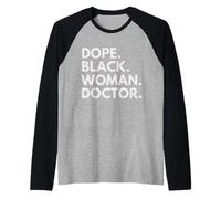 Dope Black Woman Doctor Empowered Professional Raglan Baseball Tee