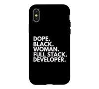 Dope Black Woman Full Stack Developer African American Pride Case for iPhone X/XS