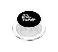 Dope Black Woman Full Stack Developer African American Pride PopSockets PopGrip for MagSafe