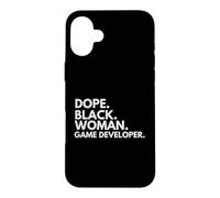 Dope Black Woman Game Developer African American Engineer Case for iPhone 16 Plus