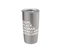 Dope Black Woman Mobile App Developer African American Stainless Steel Insulated Tumbler