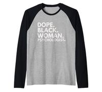 Dope Black Woman Psychologist African American Psychology Raglan Baseball Tee