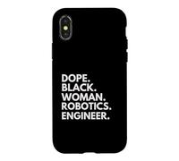 Dope Black Woman Robotics Engineer African American Pride Case for iPhone X/XS