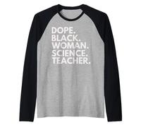 Dope Black Woman Science Teacher African American Teachers Raglan Baseball Tee
