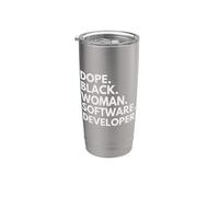 Dope Black Woman Software Developer African American Pride Stainless Steel Insulated Tumbler