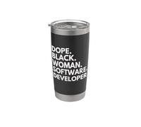 Dope Black Woman Software Developer African American Pride Stainless Steel Insulated Tumbler