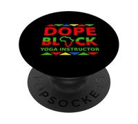 Dope Black Yoga Instructor Proud Black Yoga Trainer Pride PopSockets Adhesive PopGrip