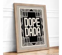 Dope Dada Art Deco Framed Wall Art Print A1 (84.1×59.4cm) Oak, Wall Decor for Living Room, Bedroom, Office & Home, Ready to Hang, Art Gift