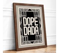 Dope Dada Art Deco Framed Wall Art Print A2 (59.4×42cm) Walnut, Wall Decor for Living Room, Bedroom, Office & Home, Ready to Hang, Art Gift