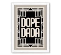 Dope Dada Art Deco Framed Wall Art Print A3 (42×29.7cm) White, Wall Decor for Living Room, Bedroom, Office & Home, Ready to Hang, Art Gift