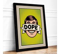 Dope Face Pop Art Framed Wall Art Print A1 (84.1×59.4cm) Black, Wall Decor for Living Room, Bedroom, Office & Home, Ready to Hang, Art Gift