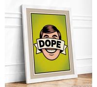 Dope Face Pop Art Framed Wall Art Print A1 (84.1×59.4cm) White, Wall Decor for Living Room, Bedroom, Office & Home, Ready to Hang, Art Gift