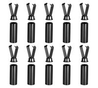 DOPENSPI 10 Sets Shoelace Tips, Alloy Aglets for Shoelaces Black Aglet Shoe Lace End Tips Hoodie String Ends Cylindrical Tip Replacement for Clothes Shoes