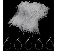 DOPENSPI 1000PCS Security Tags Loop, 10cm Plastic Tag Fastener Clear Snap Lock Pins Security Jewelry Tags Pins Transparent Price Tag Loop for Show Clothing Craft Retailing Price(1000)