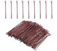DOPENSPI 100PCS 7cm Bobby Pins Brown, Hair Pins Hair Grips Kirby Grips Waved Clips Accessories for Women Girls for Thick Thin Long Short Wavy Curly Daily Wearing Casual Travel Party(Coffee Brown)