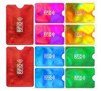 DOPENSPI 10PCS RFID Blocking Sleeves, Colorful RFID Card Holder Credit Card Protector Waterproof Identity Cards Protector Slim Design 5 Color CardProtector Sleeves for Women Men