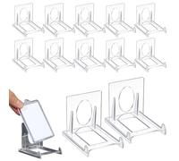 DOPENSPI 12 Pcs Mini Acrylic Plastic Display Stands, Clear Acrylic Easel Stands Adjustable Card Display Stand Book Displays Stand for Cards Photos Books Collectibles